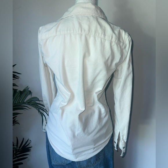 Banana Republic Women’s Country Cream White Button-Up Collared Blouse XSP - Picture 4 of 9